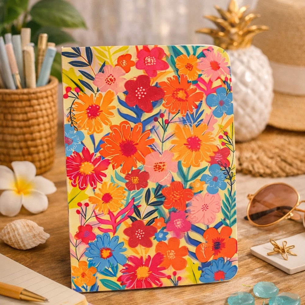 Floral Patterned Notebook - Multicolor